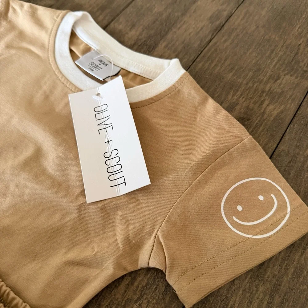 Olive + Scout Brown Smiley Beck Set – Size 3–6M (NWT)